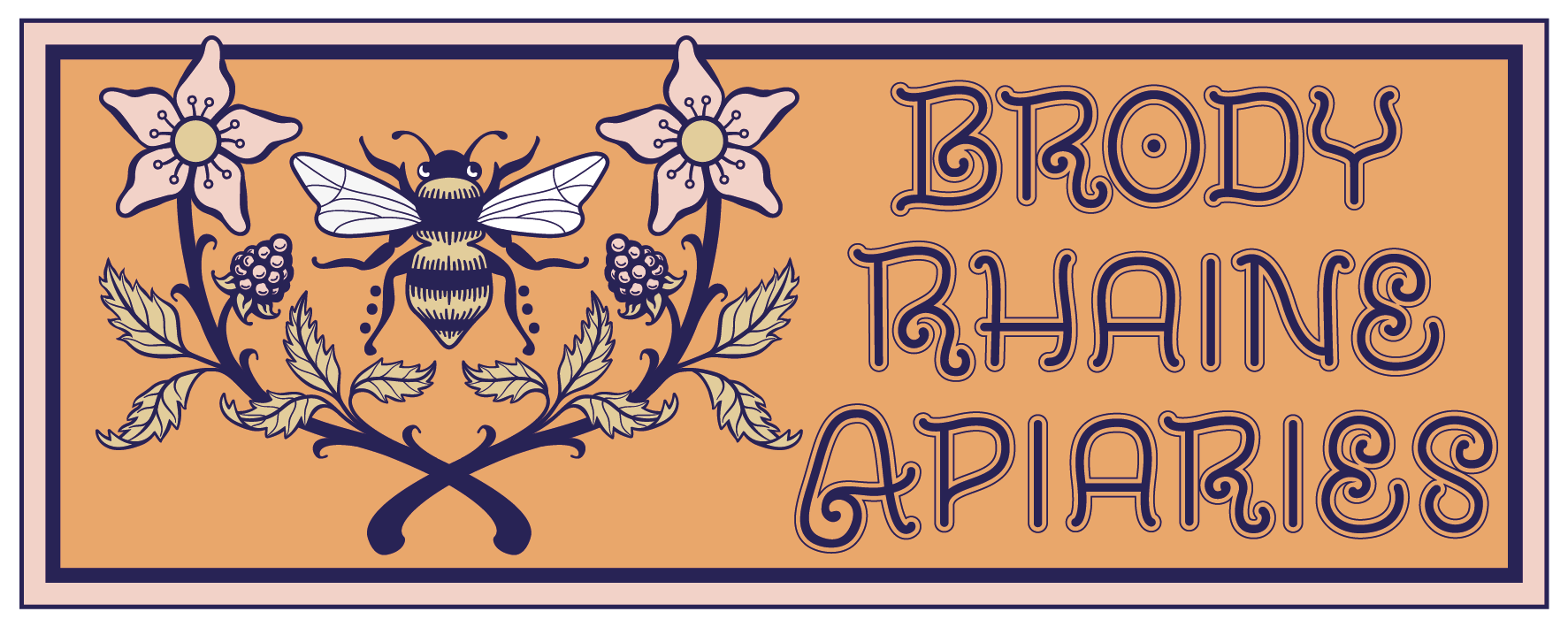 Brody Rhaine Apiaries landscape logo