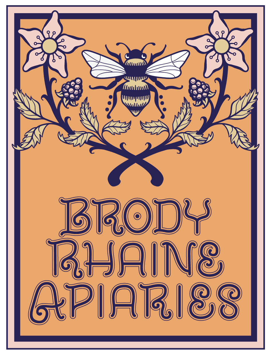 Brody Rhaine Apiaries brand artwork